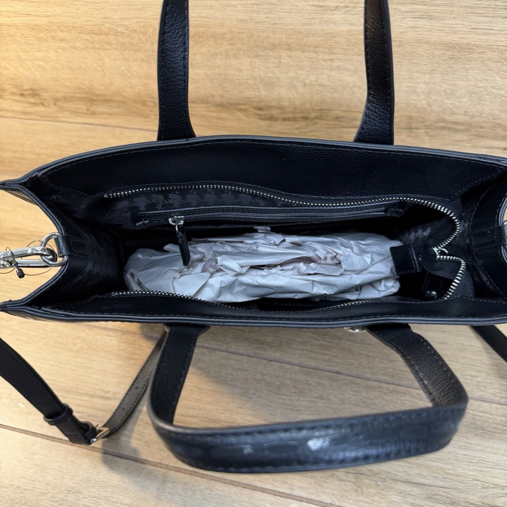 Karl Lagerfeld Paris Nouveau Double Top Handle Tote W/ Crossbody Black Work - Picture 9 of 12